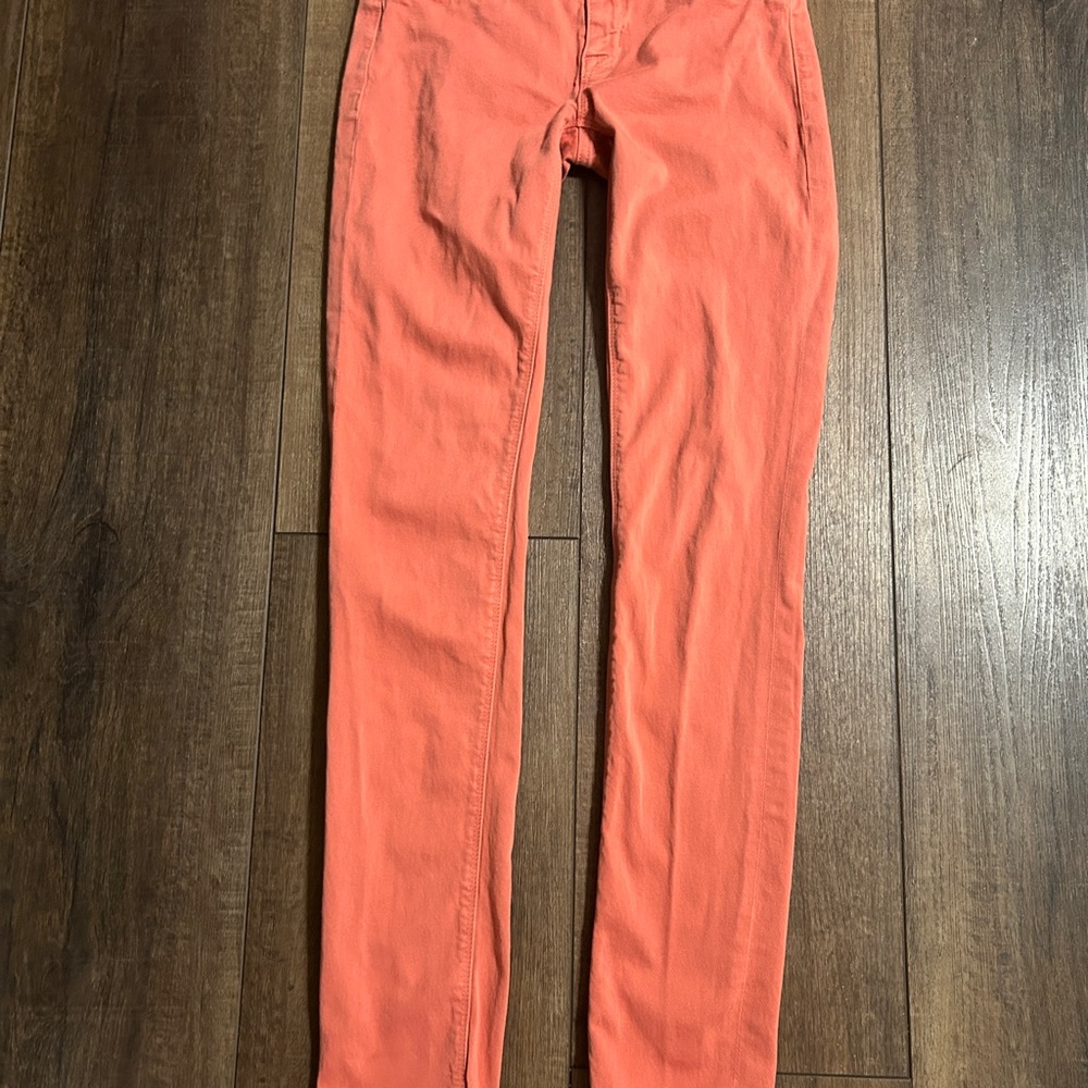 Hudson Midrise Colette Skinny Jeans in Coral - Size 26